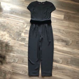 Liz Claiborne Black Velvet Short Sleeve Jumpsuit